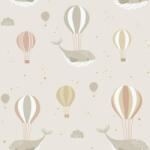 Ugepa Szürkésbézs bálnás és hőlégballonos gyerektapéta - Ugepa Sweet Dreams N06207 (N06207)