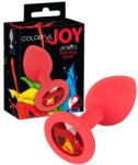  Анален плъг с кристали, цветно забавление, 7, 2см. - Jewel Plug Red (YOU2T00464)