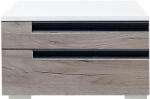 International Service Noptiere Santa Fe II, set 2 buc, cu 2 sertare, pal stejar kraft/ Alb , 520 x 400 x 330mm