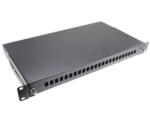 Emtex PATCH PANEL Emtexl FO cu sina glisanta 24 porturi LC duplex / SC simplex, 1U, caseta sudura 24, tub termo, accesorii prindere, neechipat, negru - EMTEX "SPS24SCS-RF-VK (SPS24SCS-RF-VK)