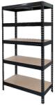 GOODHOME Raft atelier GOODHOME Rand, otel, 97 x 60 x 180 cm, negru Raft