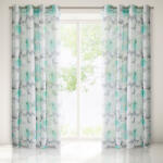 EUROFIRANY Briana mintás dekor függöny Fehér/szürke/türkiz 140x250 cm