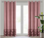 EUROFIRANY Megi fodros dekor függöny Sötét rózsaszín 140x250 cm