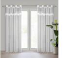 EUROFIRANY Kiara díszes fényáteresztő függöny Fehér 140x250 cm