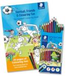 STAEDTLER Színes ceruza készlet, hatszögletű, színezőfüzettel, STAEDTLER "Noris® Colour 185", 12 szín (TS185SET10) - officesprint