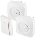 Somogyi Elektronic DBKS1001AC vezeték és elem nélküli csengő készlet, 1x nyomógomb + 2x csengő, 100m hatótáv, 36 dallam, szabályozható hangerő, IP44, fényjelzés, kinetikus nyomógomb (DBKS1001AC) - kontaktor