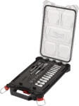 Milwaukee Antrenor cu clichet și chei tubulare - seturi ¼″ + sistem metric (28 buc) în organizator mic PACKOUT (4932478812)