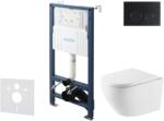 kielle Genesis New - Falsík alatti szerelőkészlet, Oudee WC Vortex Rimless+ és softclose ülőkével, Gemini New II, vezérlőgombokkal, matt fekete 30528SS60 (30528SS60)