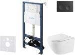 kielle Genesis New - Falsík alatti szerelőkészlet, Oudee WC Vortex Rimless+ és softclose ülőkével, Gemini New I, vezérlőgombokkal, matt fekete 30528SS66 (30528SS66)