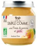 Simple Comme Био плодово пюре Simple Comme - С ябълка и праскова, 4 м+, 125 g (3288131900254) - ozone