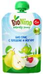 BioNino Био плодова закуска BioNino - Пауч с грис, плодове и йогурт, 6 м+, 90 g (BN2591) - ozone