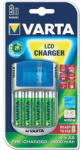 VARTA LCD töltő + 4 db AA 2600mAh akkumulátor +12V & USB (57070201451) - flylite