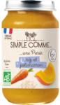 Simple Comme Био зеленчуково пюре Simple Comme Лека нощ - С морков, ориз и тиква, 6 м+, 190 g (3288131900629) - ozone