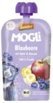 Mogli Био плодово пюре Mogli - Пауч с ябълка, банан, боровинка, 100 g (BB210661) - ozone