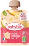 Babybio Био плодов мус Babybio - Круша, банан и просо, 6 м+, 90 g (3288131540092) - ozone