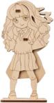 UGears Мини дървен 3D пъзел Ugears от 5 части - Фигурка за оцветяване Хърмаяни (U-70239)