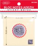 Daco Bloc notes adeziv Daco BN100G, 76×76 mm, Galben pastel (BN100G)