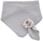 BabyJem Bavetă din muselină cu accesoriu de dentiție BabyJem - Grey (736) Bavata