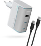 CUKTECH AD1003EU 100W GaN 2x USB-C + USB-A fali töltő kábellel - Fehér - studioeszkozok