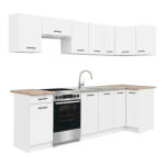 Leziter Praktik 270 sarok konyhabútor fehér korpusz, fehér front (PRS270FHFH) - geminiduo