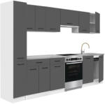 Leziter Praktik 270 konyhabútor fehér korpusz, antracit front (PR270FHAN) - geminiduo