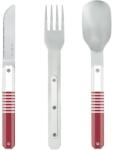 AKINOD Mágneses utazó evőeszközkészlet, piros mariniere-tükrös kivitelben