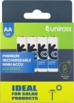 Uniross 1.2V Ni-MH szolár akkumulátor, AA (ceruza), 600 mAh, 4 db/bliszter (UN4AA600)