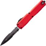 Microtech Knives ULTRATECH GEN IV D/E BLACK PART SERRATE RED 11224-2RD