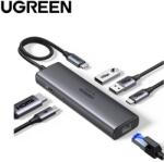 UGREEN DOCKING Station Ugreen, CM512 conec PC USB Type-C, USB 3.2 x 2| RJ-45 x 1|HDMI 4Kx1 la 60Hz|USB-C x 1 PD 100W, aluminiu, gri 45000 (timbru verde 0.8 lei) - 6941876240005 (45000)