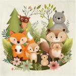 PartyPal Papír zsebkendők erdei állatokkal 10 db 33x33 cm - Party Pal (149713)