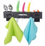 Verk Group Verk 07133 Falra szerelhető konyhai eszköztartó, fekete (07133)