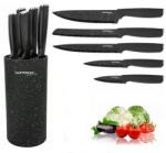 Masterpan 6 részes Készlet, Fekete Éles Kések Állványban Masterpan 6012 2026 (MP-6012)