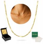 Golden Celebrity Arany Nyaklánc Szingapúri Lánc 585 Finom Gravírozás (biżuteria dla niej celebrytka skrecany 585)