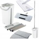 VERK GROUP Felmosó Lapos Forgatható Kétrekeszes Kinyomó Vödör fehér/szürke (24108)