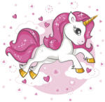  Unikornis Pink Heart szalvéta 20 db-os 33x33 cm (PKK042742) - aprotalpak