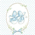  Babaváró Baby Slippers Blue szalvéta 20 db-os 33x33 cm (PKK057432) - aprotalpak