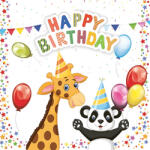  Happy Birthday Star szalvéta 20 db-os 33x33 cm (PKK020283) - aprotalpak