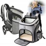 LDLC Hátizsák Szállító Táska Kutya Macska Nagy L Szürke Szellőző Összecsukható