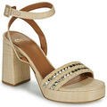 Exé Shoes Magas sarkú szandálok 619-ANCONA-RAFFIA-BEIGE-GOLD Bézs 36