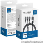  Cable 4in1 USB C / USB A do Micro USB / Lightning / USB C Blue Star 2, 4A 12W Cafule 1, 2 m C172 black (5903396305931)