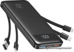 Charmast Powerbank Charmast W1148 5V 3A 10000 mAh with built-in cables USB A / USB C / Lightning / Micro USB black (6977525751844)