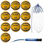 Molten Pachet 10 Mingi baschet 3x3 Molten B33T2000 + sac Molten BN10 + pompa Molten DHP21 (10xB33T2000-DHP-BN10)