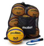 Molten Pachet 6 mingi baschet 3x3 Molten B33T2000 + sac Molten SBP + pompa Molten (6XB33T2000-BN10-DHP)