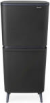 Brabantia SortUp Recycle Bin Hi 2 szintes szelektív szemetes torony, 10+10+25L, műanyag, sötétszürke