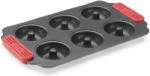 Lékué Non-Stick Doughnuts Mould 6 adagos tapadásmentes fánksütő forma, acél és szilikon, szürke