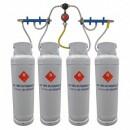 Aleroma Kit complet 4 butelii GPL de 84 de litri pentru alimentare centrala termica, cu inversor automat (kit4x84 4410)