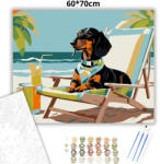  Limonádés tengerparti pihenő - számfestő készlet - 60×70 cm (Keretre feszítve)