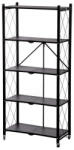 AdTrend Raft pardoseala 5 polite fier negru 71 x 36 x 158 cm (108304) Raft