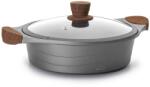 Lacor Menaje Oala joasa cu capac din sticla Lacor 27327, 28 cm, aluminiu turnat, compatibila cu inductie (Lacor_27327)