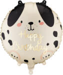 PartyDeco Balon din folie Happy Birthday - Cățel 35 × 35 cm